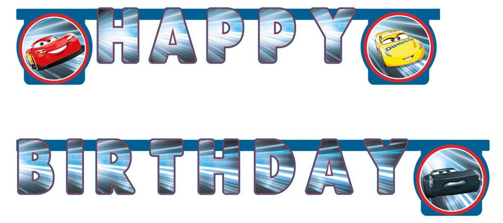 Guirlande articulée Cars « Happy Birthday » 200 cm - Image du produit 