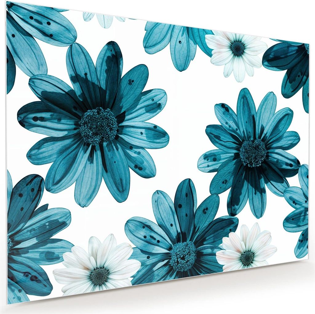 Glasbild 120x90cm in XXL für Wohnzimmer, Schlafzimmer Motiv Geblümt