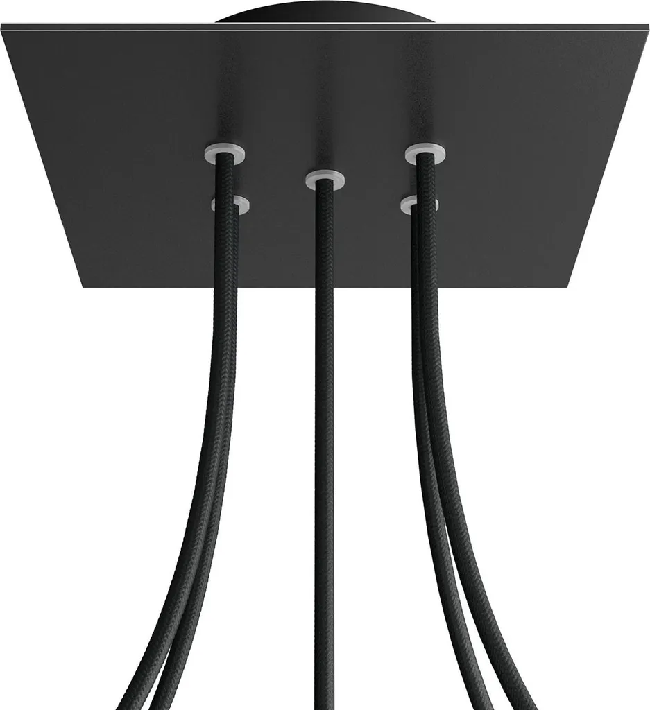 Platines de Plafond pour Suspension Multiple Rose-One Carrée Argentée
