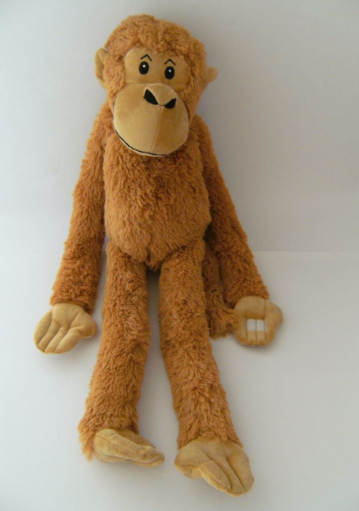 Affe mit Baby 45 cm Kuscheltier Plüschtier hängend mit Kletthänden Stofftier 