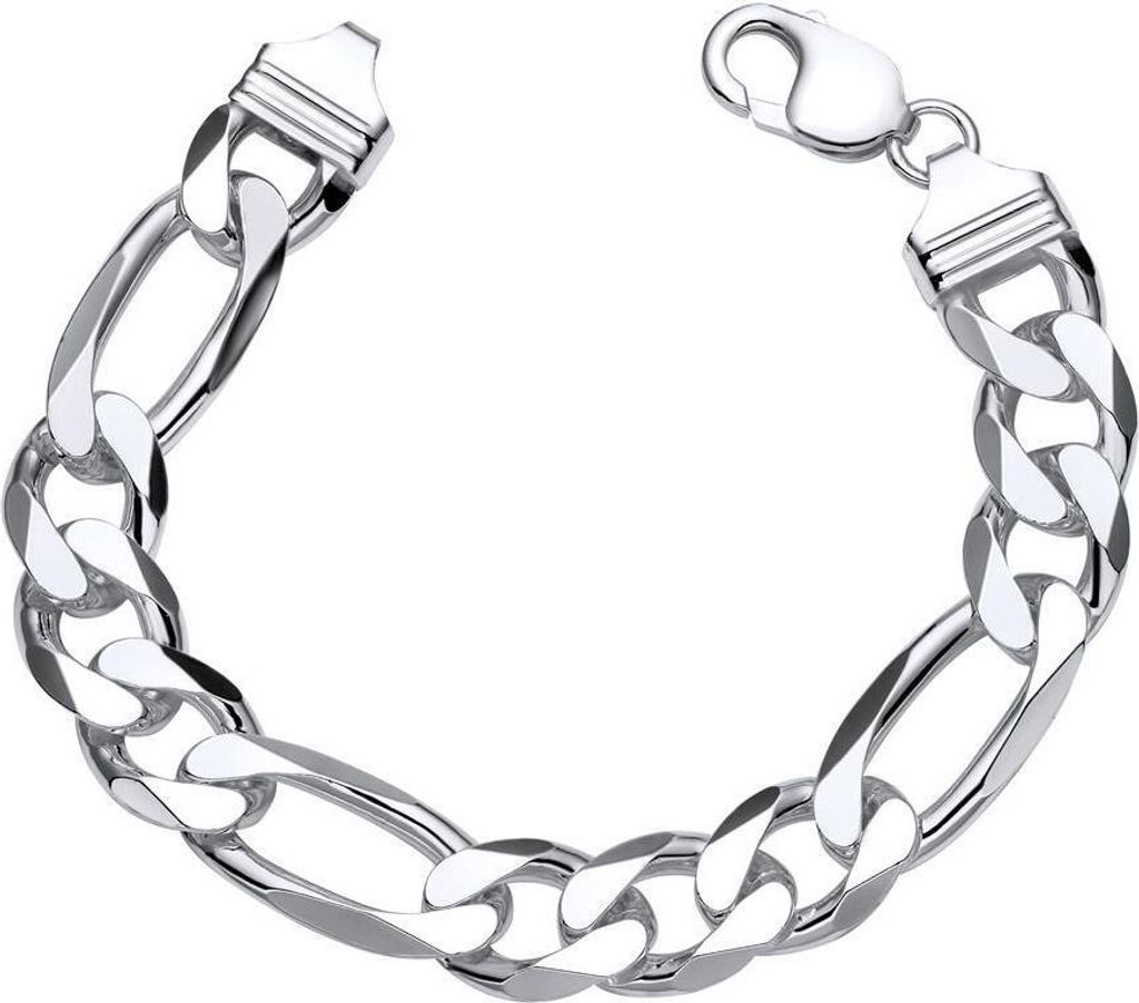 925 Silber Figaroarmband Silber 13mm Länge wählbar FA0130 Länge: 21cm