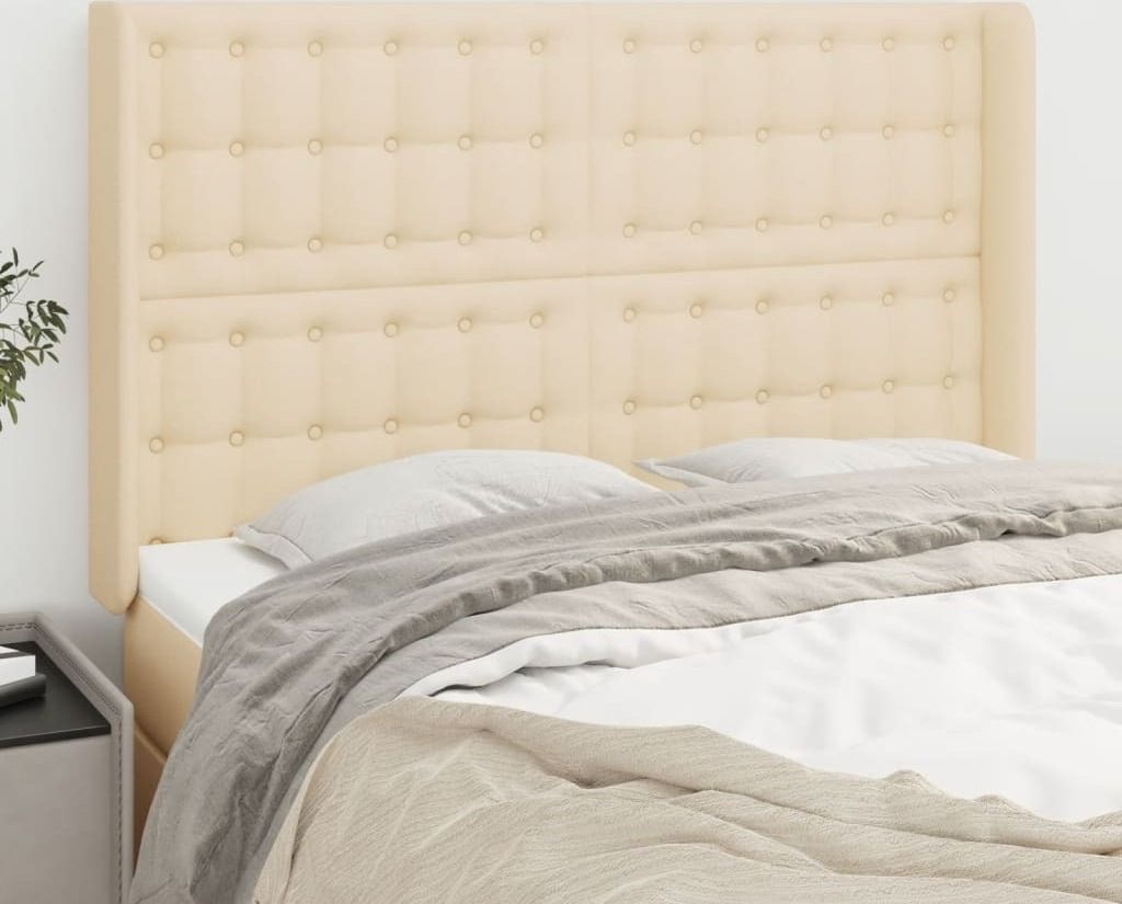 Maison Exclusive - Kopfteil mit Ohren Creme 147x16x118/128 cm Stoff