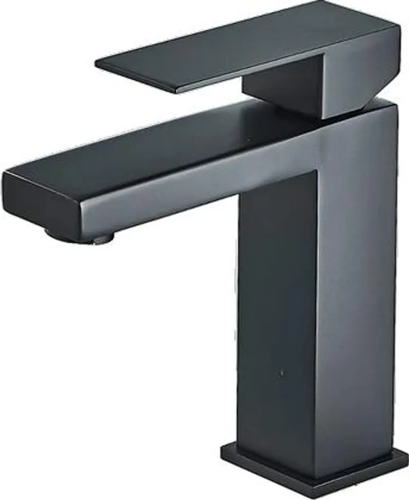 Miscelatore Lavabo Nero Opaco Alto per Lavabo da Appoggio | Ottone