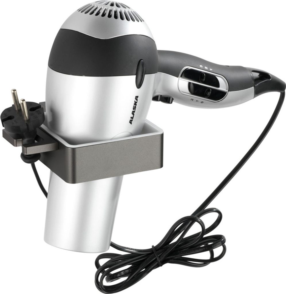 WENKO Haartrocknerhalter Montella, aus rostfreiem Aluminium Produktbild 