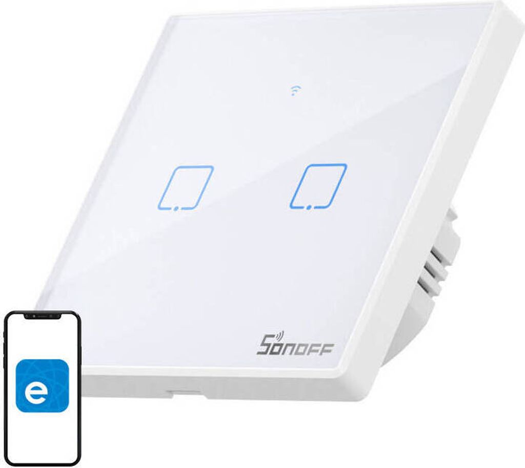 Touch Wifi + Rf 433 Sonoff T2 Eu Tx Lichtschalter (2-Kanal) Neue Version