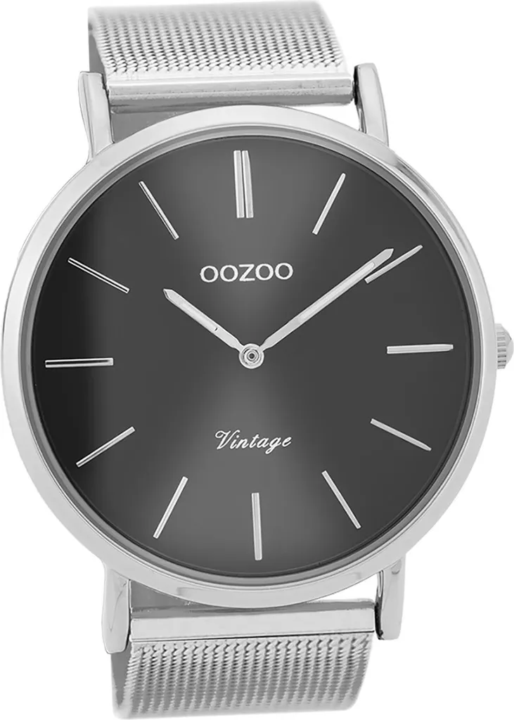 Orologio Oozoo C9936A Vintage Argento - Design Minimalista Uomo 44mm