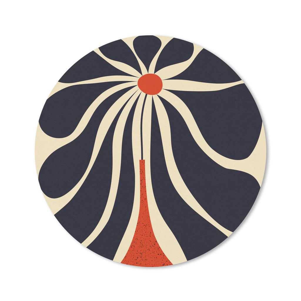 MuchoWow Mauspad Mousepad Blumen - Vase - Pflanze - Rot 40x40 cm - Mousepads - Maus Mat - Pad - Mausunterlage - Schreibtisch Accessoires