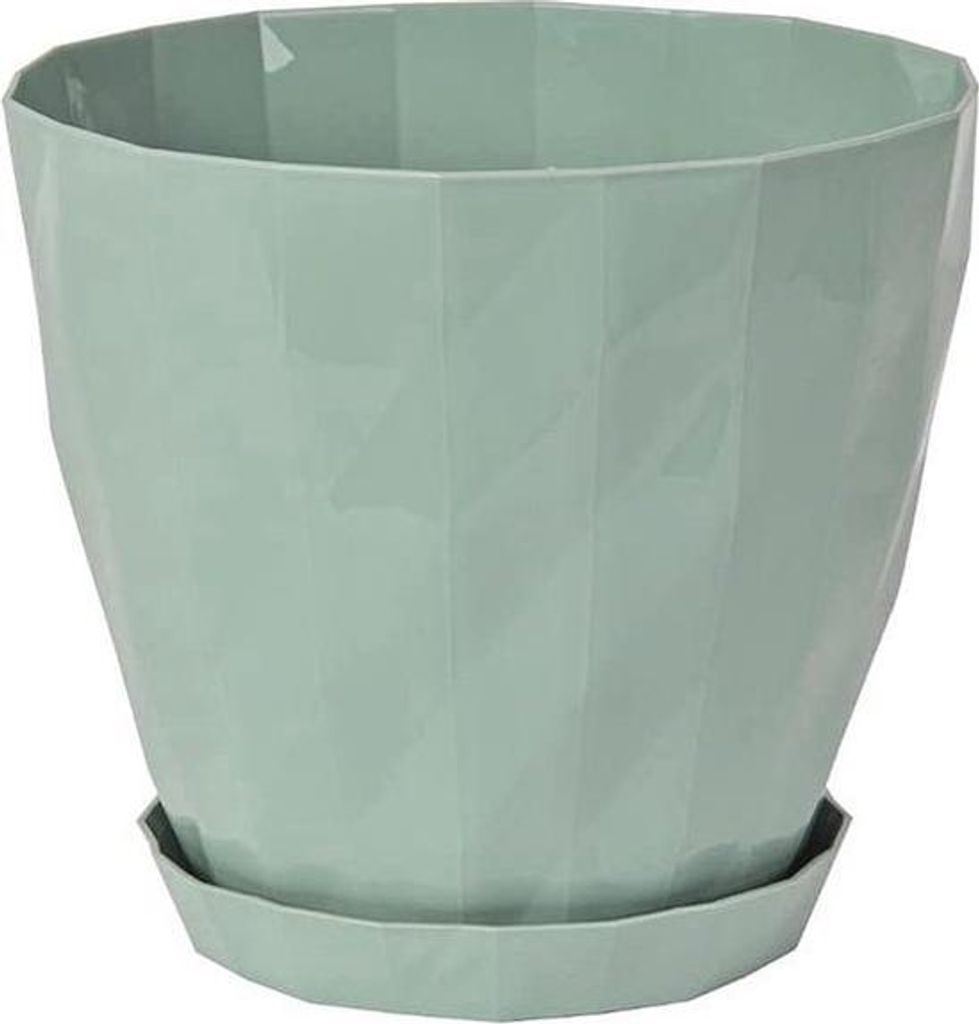 Sierpot Orchidee mit Untersetzer, salie mintgrün, Ø 19 cm, BPA-frei, langlebig, UV-beständig, für Kräuter und Pflanzen