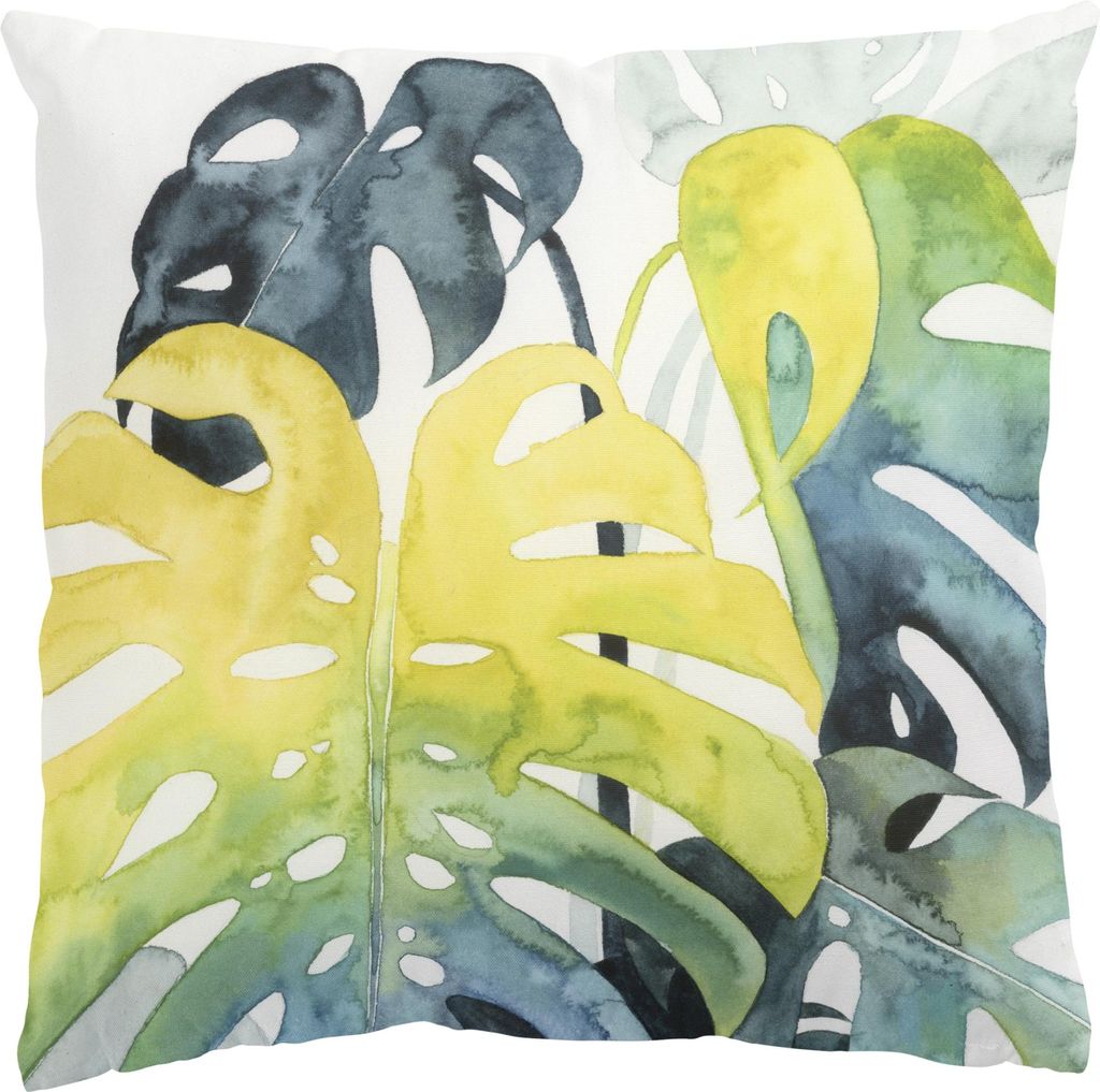Dekokissen mit Motiv draußen / Outdoor Zierkissen waschbar Pflanzen gelb Tropisch Sofakissen ohne Füllung