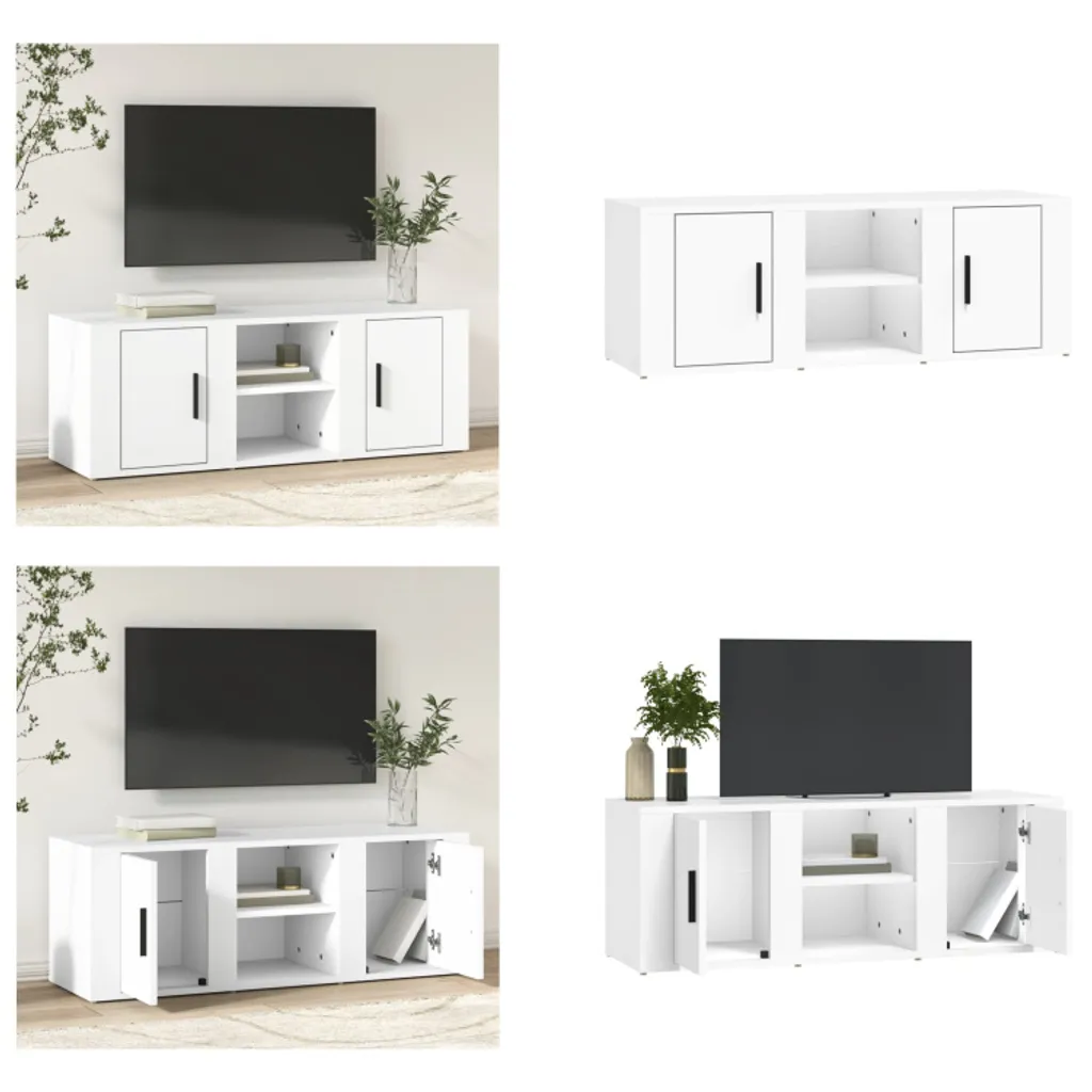 mobile TV vidaXL bianco 100x31,5x35 cm in legno - mobile TV - mobile TV - mobile TV - porta TV