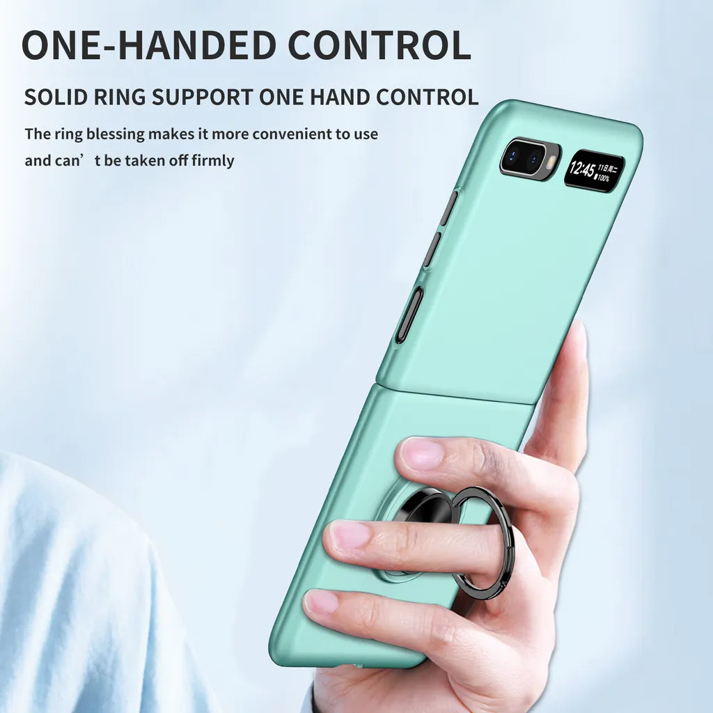 Offerta Cover Galaxy Z Flip 5G Blu con Anello - Sottile e Resistente - 7