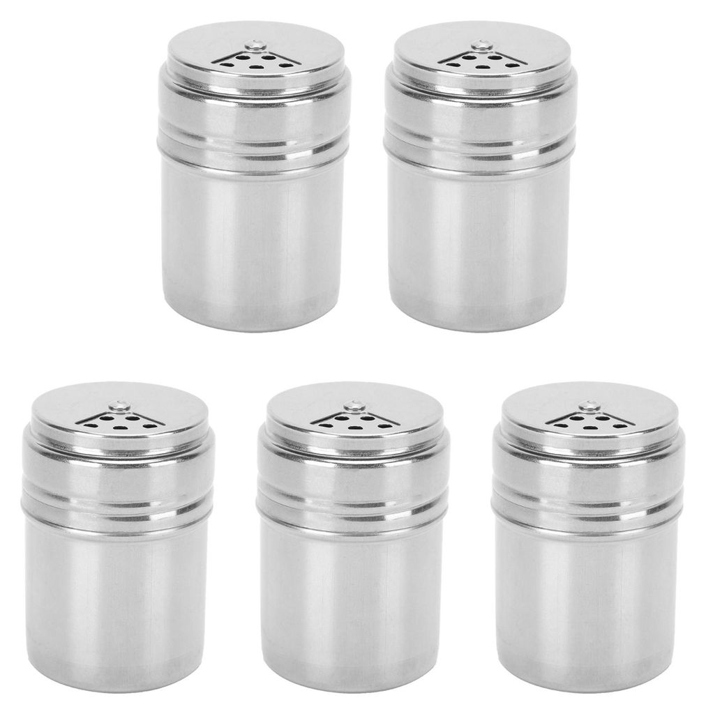5PCS Bouteille à épices en acier inoxydable avec couvercle Image du produit 