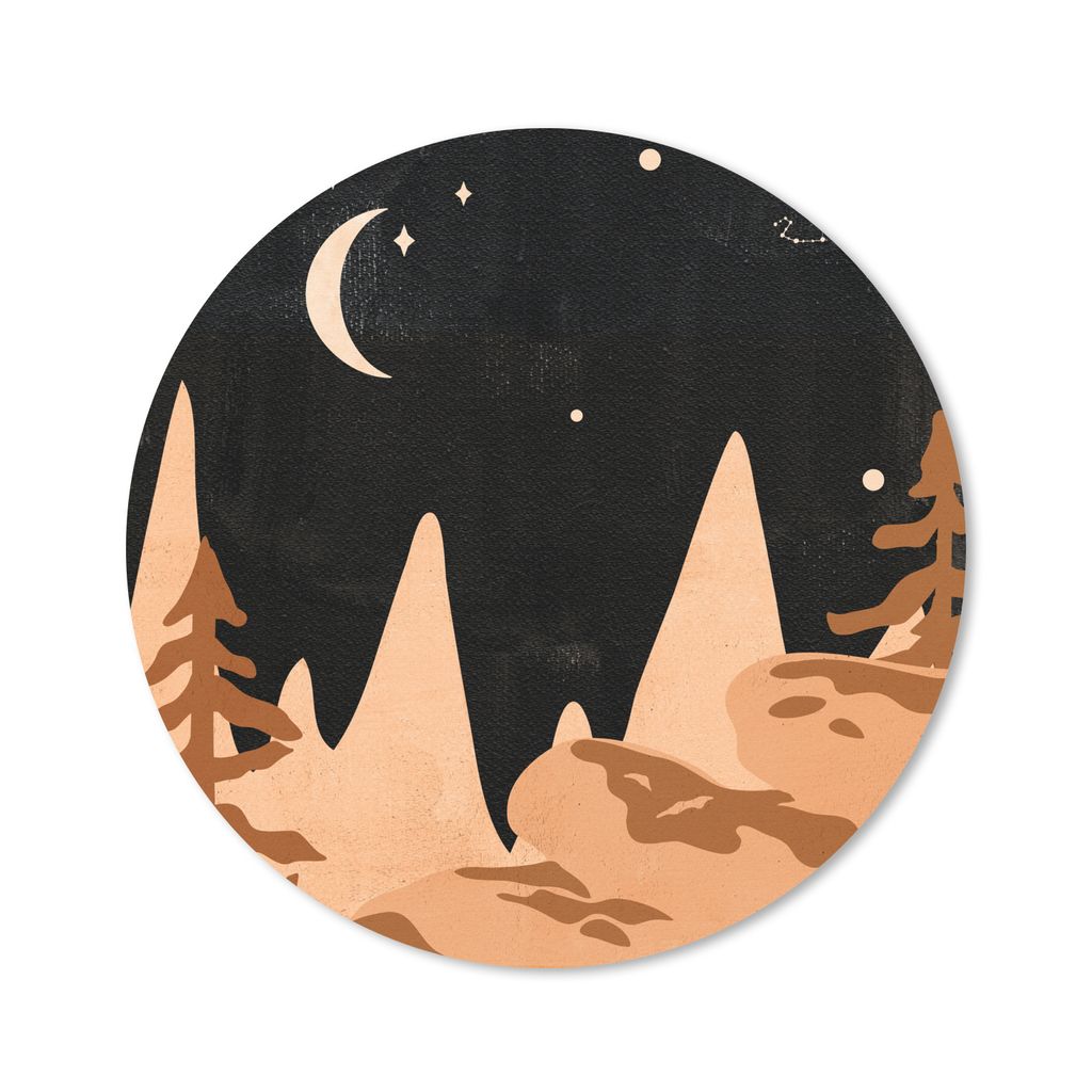 MuchoWow Mauspad Mousepad Sternenhimmel - Böhmisch - Mond - Nacht - Abstrakt 40x40 cm - Mousepads - Maus Mat - Pad - Mausunterlage - Schreibtisc...