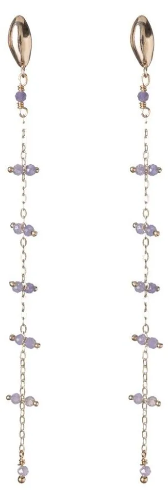 Boucles d'oreilles pendantes en nacre et plaqué or pour femme élégante