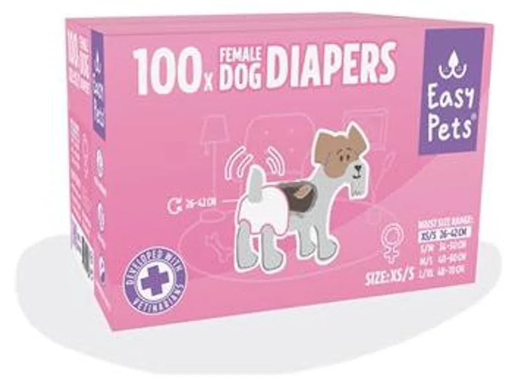 Couches pour Chiens Femelles en Chaleur ou Incontinence - Pack Confort