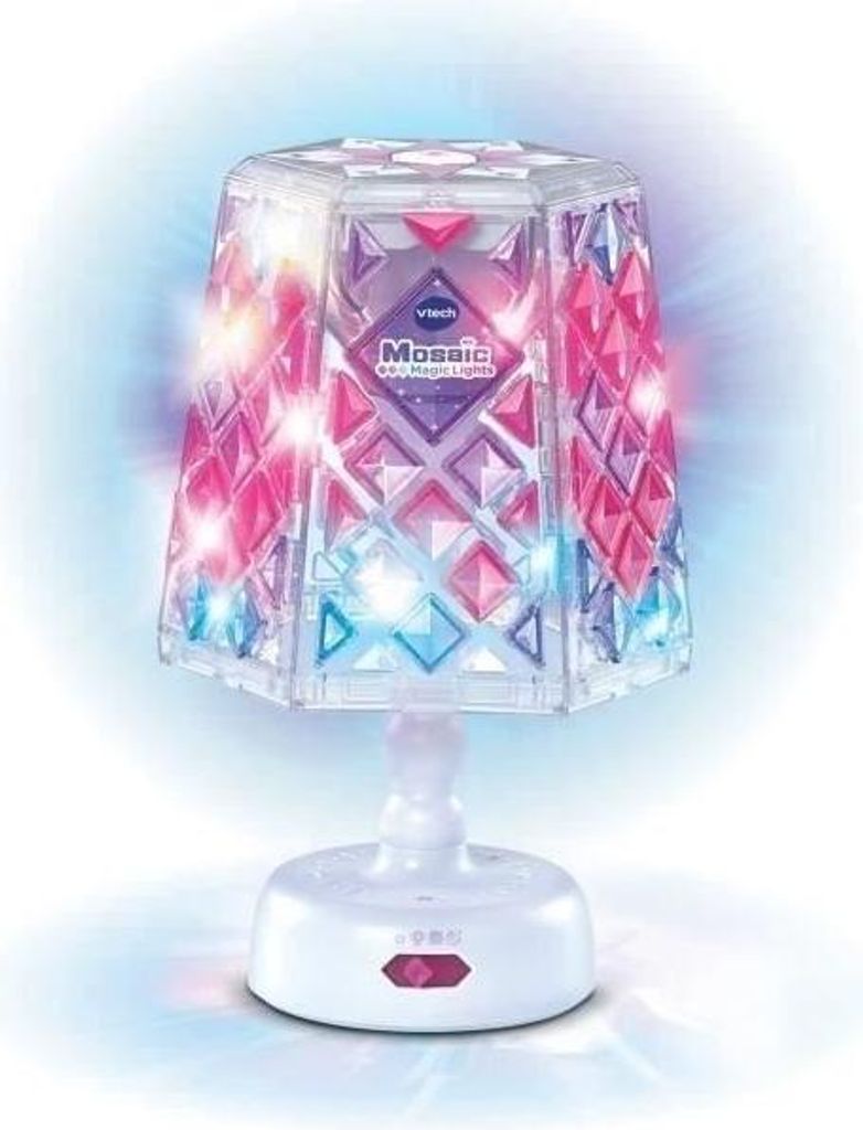VTech Mosaik Lampe, Leuchtende Mosaik Lampe, Multicolor, 124 Teile, Inklusive Spatel, Musik & Lichteffekte, Deko Lampe für Kinder ab 5 Jahren
