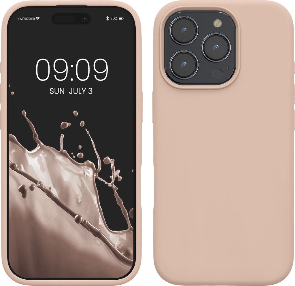 kwmobile Handyhülle für iPhone 16 Pro Max Hülle, für iPhone 16 Pro Max Case - Hülle Silikon - kabelloses Laden - Coconut Swirl
