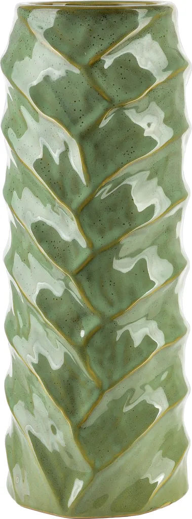 Vase en céramique vert 35 cm pour décoration de salon et centre de table