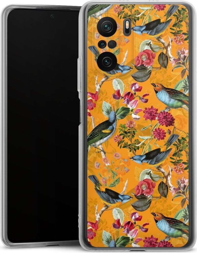 DeinDesign Handyhülle für Xiaomi Poco F3 Silikon Hülle Case Smartphone Schutzhülle Blumen Dschungel Vogel
