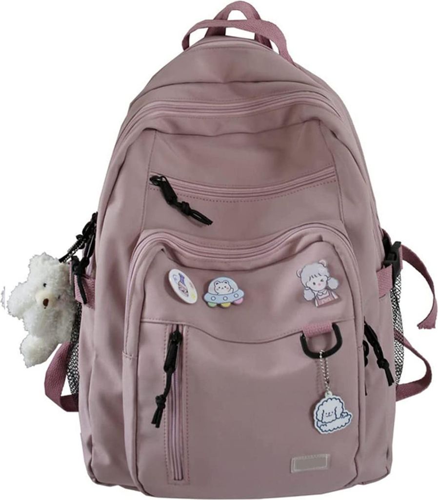 MODFU Schulrucksack Mädchen Schulranzen Jungen Schultasche Design Rucksack Campus Backpack Daypacks Damen Teenager Rucksäcke Schule Bag Rosa
