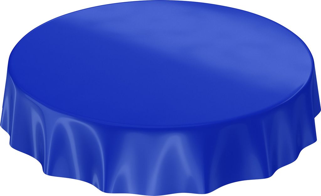 Tischdecke Wachstuch PVC abwaschbar Einfarbig Blau Rund Produktbild 