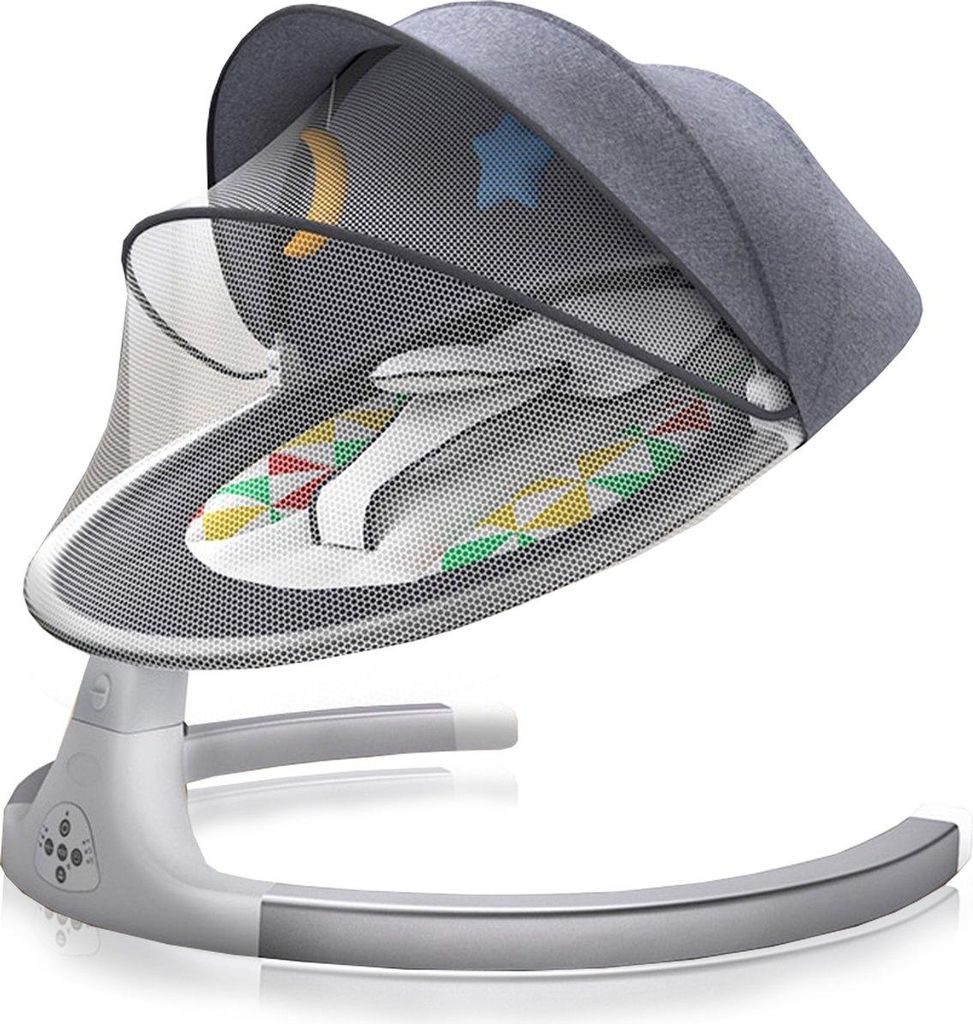 Happyment Elektrische Babyschommel – Babyswing Wippe – Wieg und Wipstoel – Babywippe mit Timer und Bluetooth – Ideal für Neugeborene –...