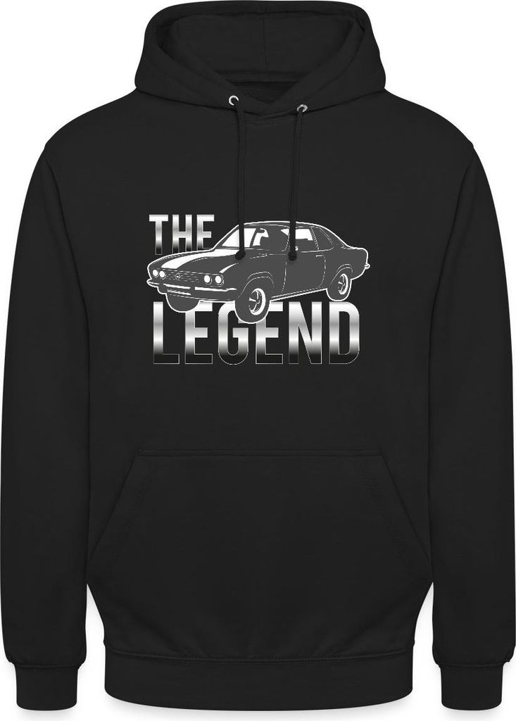 Spreadshirt Opel Manta The Legend Uni Hoodie, L, Schwarz