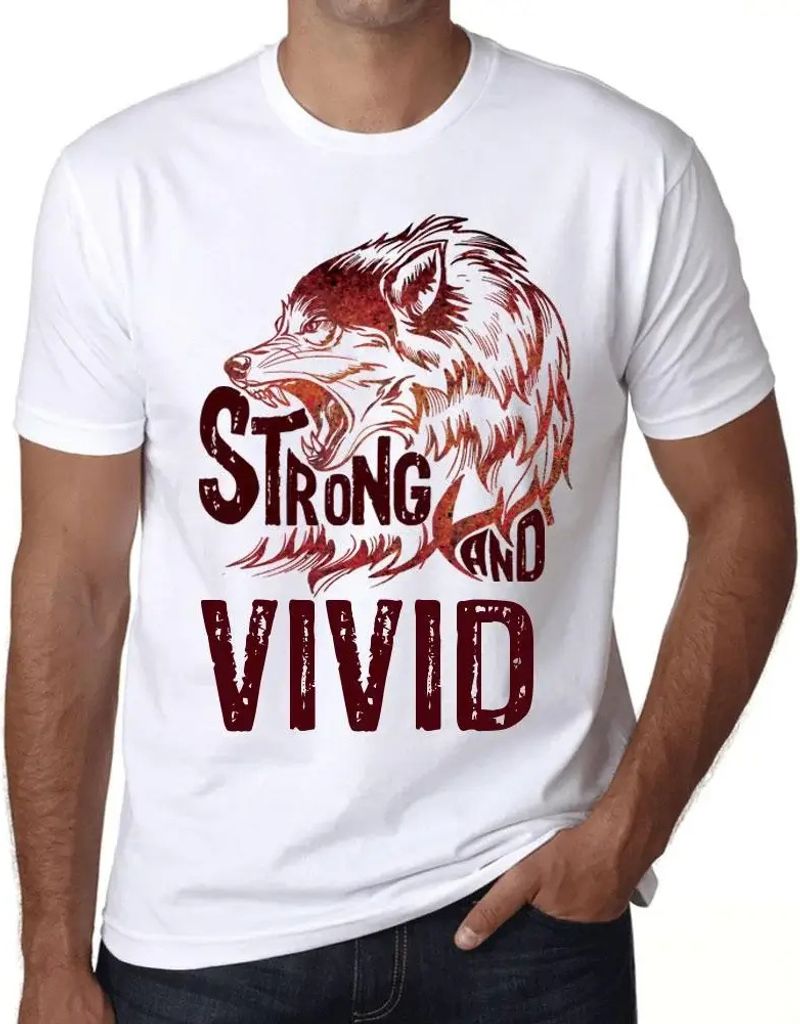 Herren Grafik T-Shirt Starker Wolf und lebendig – Strong Wolf And Vivid – Öko-Verantwortlich Vintage Jahrgang Kurzarm Lustige Druck Geburtstag