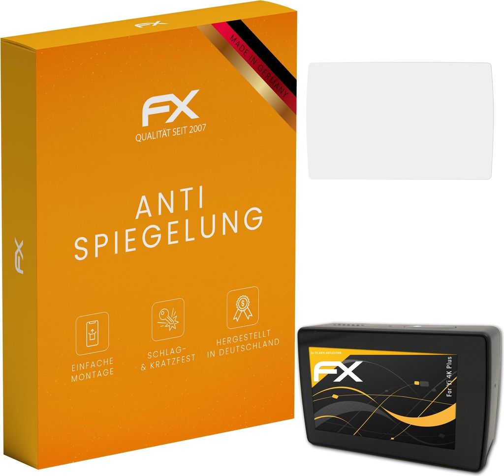 atFoliX FX-Antireflex 3x Schutzfolie kompatibel mit Yi 4K Plus Displayfolie