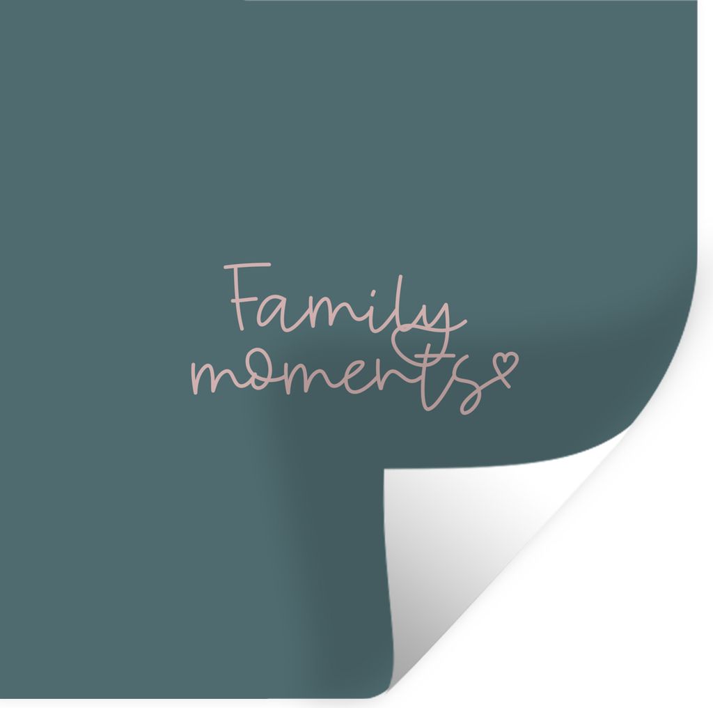 MuchoWow Wandtattoo Wandsticker Wandaufkleber Familienmomente - Sprichwörter - Zitate - Familie 100x100 cm Selbstklebend und Repositionierbar - ...