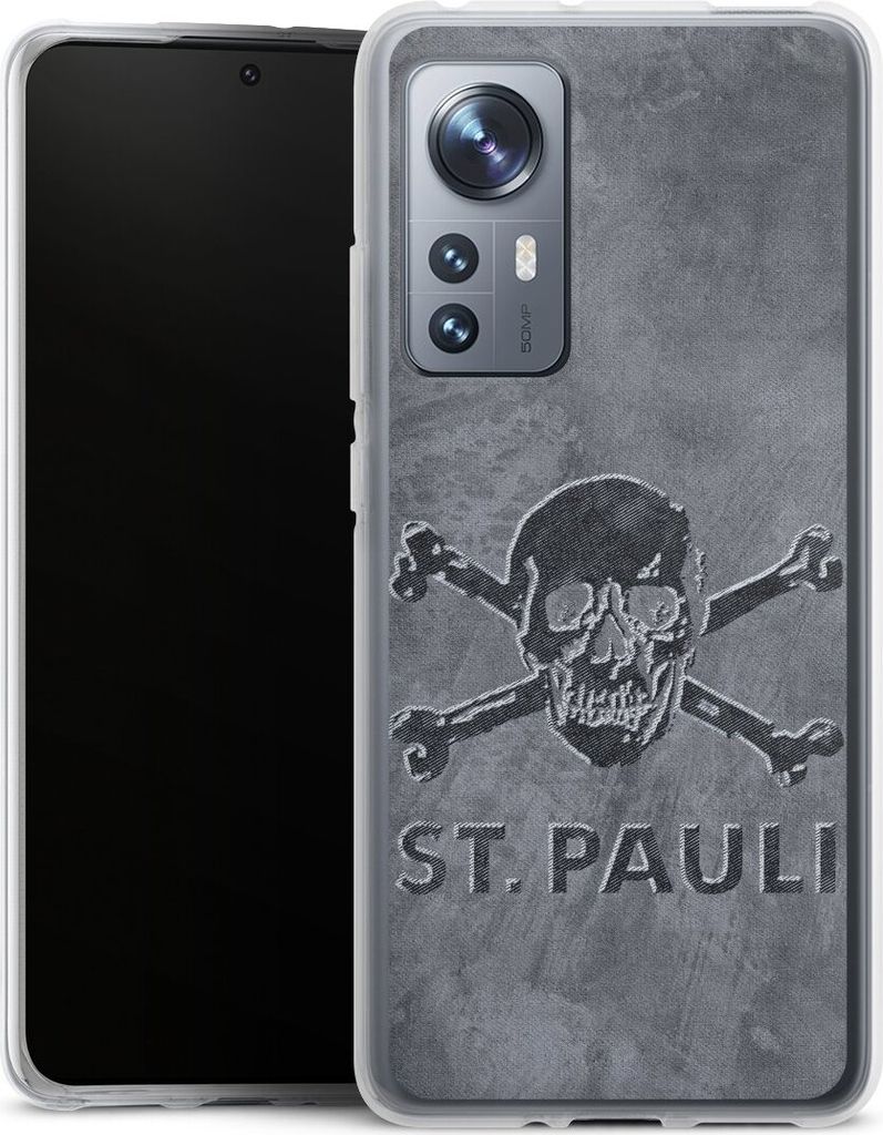 DeinDesign Handyhülle für Xiaomi 12 5G Silikon Hülle Case Smartphone Schutzhülle Beton FC St. Pauli Logo