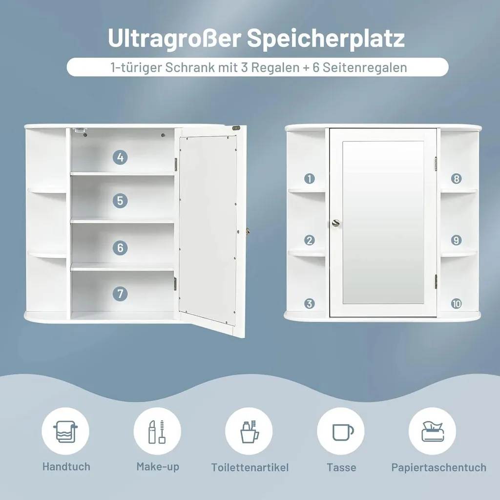 Armoire de toilette blanche en bois pour stopper le désordre en salle de bain
