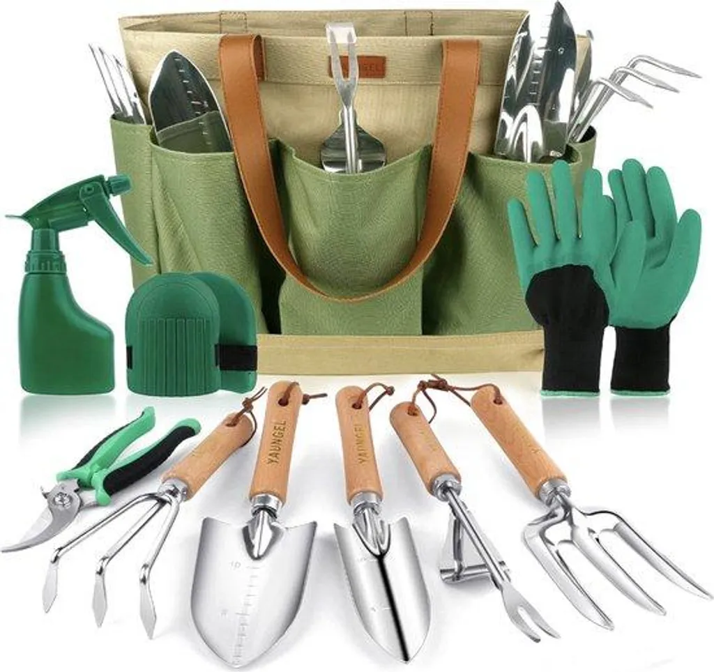 Mallette jardinage 10 pièces inox pour potager et entretien fleurs