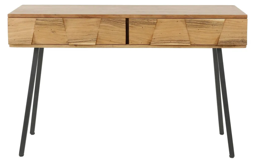 Console FURNLUX Demn Acacia et Noir 120 cm pour entrée et salon tendance