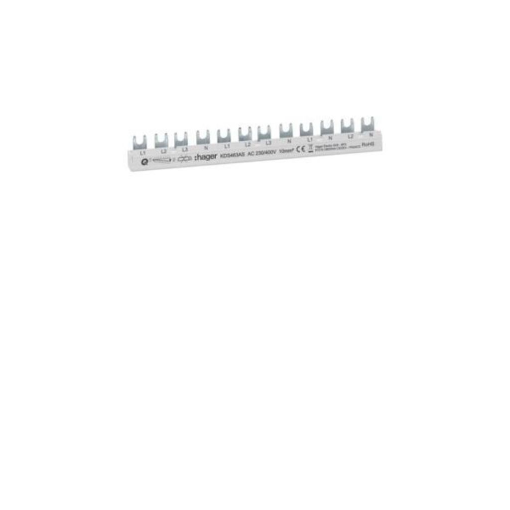 Hager fasebalk KDS463AS, 12 modules, 63A, L1L2L3N Productafbeelding 