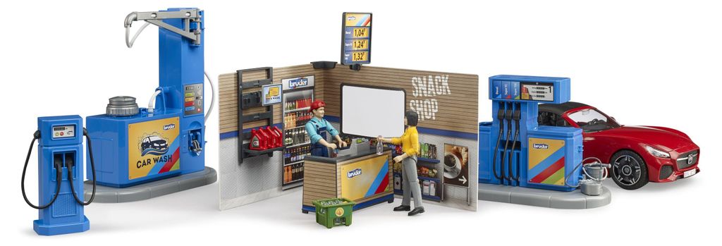 Bruder 62111 - bworld Tankstelle mit Waschplatz, 1:16 Produktbild 