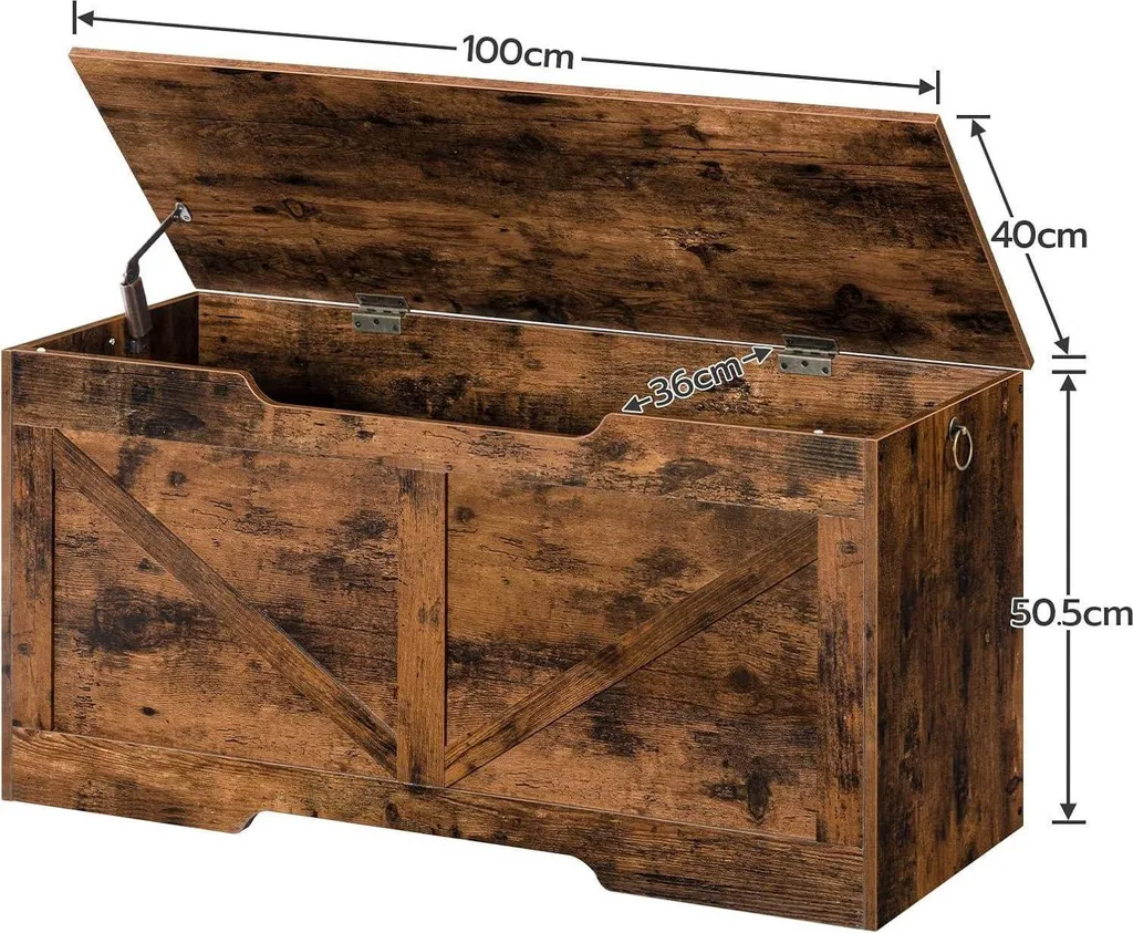 Banc à Chaussures et Coffre de Rangement pour Entrée Brun Foncé 100cm - 4