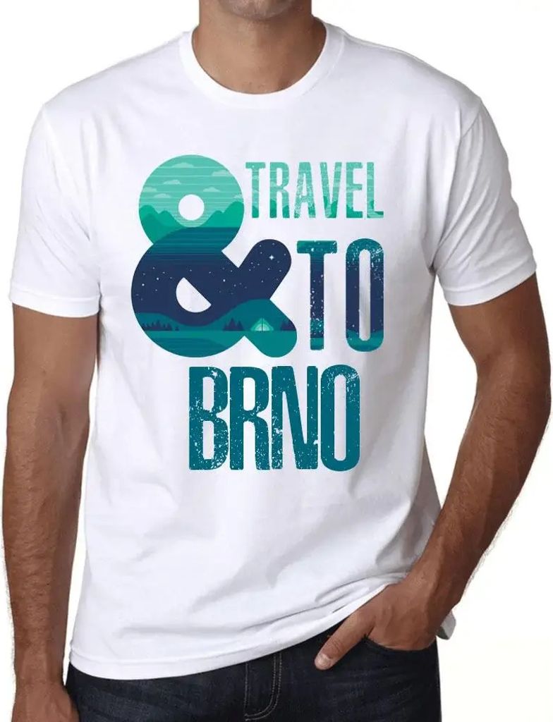 Herren Grafik T-Shirt Und Reisen nach Brünn – And Travel To Brno – Öko-Verantwortlich Vintage Jahrgang Kurzarm Lustige Druck Geburtstag Gesch...