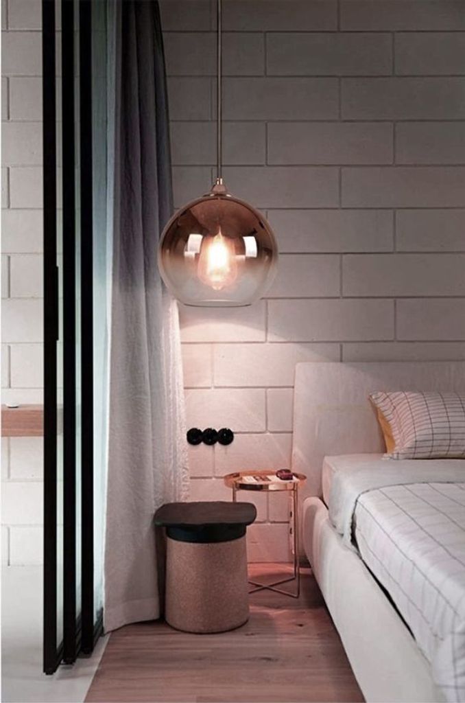 Toolight Pendellampe App313 Ball Metall - Glas E27 1-Punkt Produktbild 4