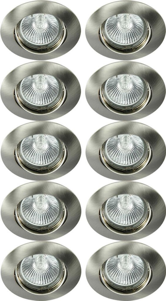10 x Einbaustrahler Einbauleuchte DITO DT02B Chrom matt Produktbild 