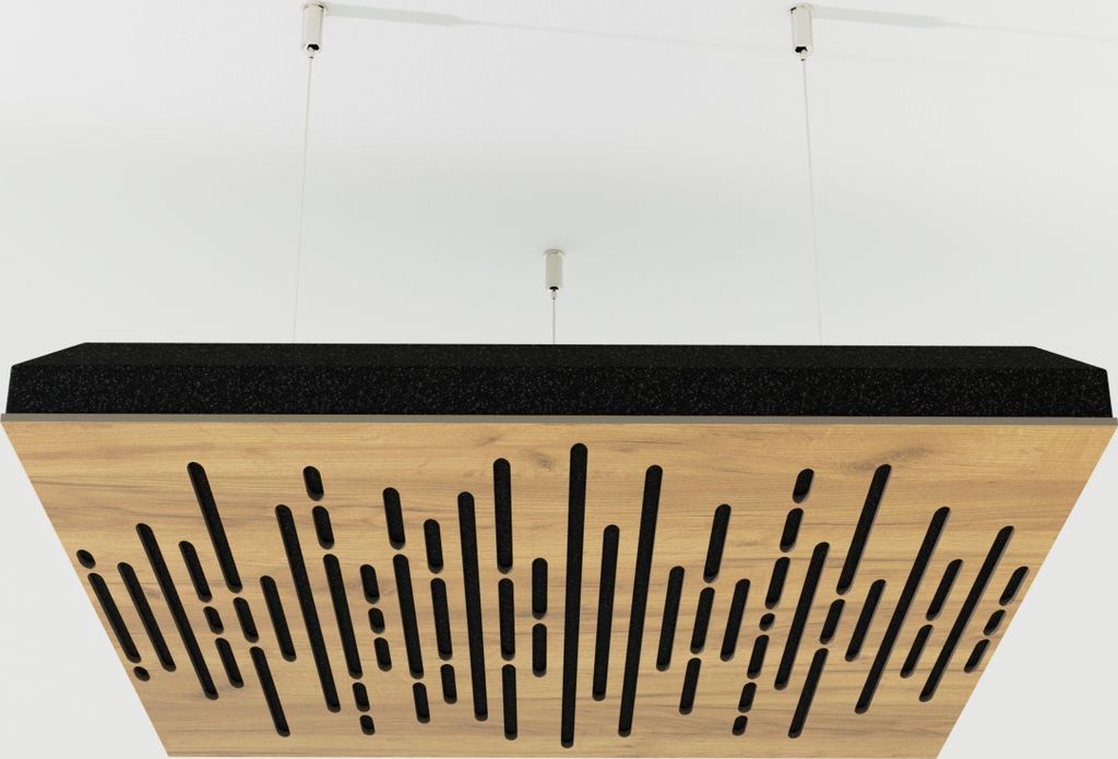 2-Stück Akustik Deckenpaneele «WAVE-C» mit Montageset | Absorption - Diffusion - Reflexion - Schalldämmung - Isolierung | Acoustic Cloud Panel ...