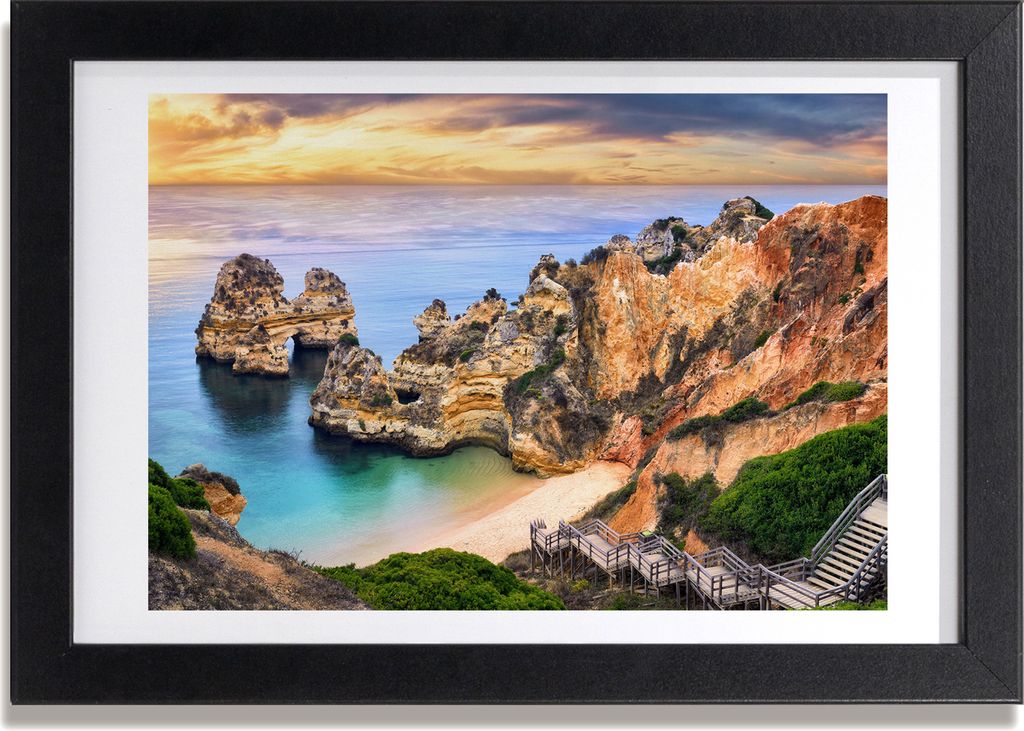 Bild 30x20 MDF-Rahmen, Wandkunst Lagos Portugal