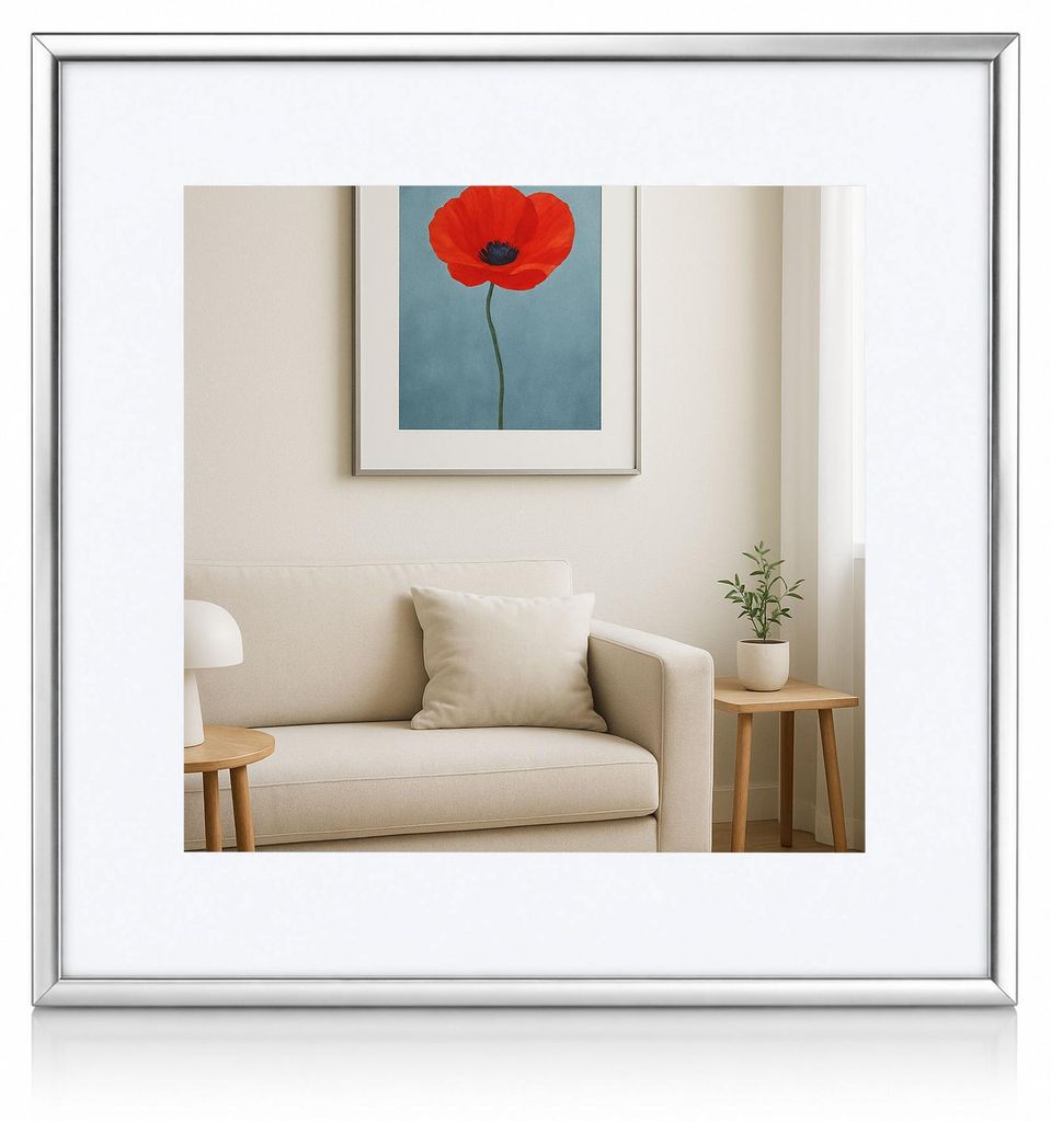New Lifestyle Kunststoff Bilderrahmen mit Passepartout & Produktbild 