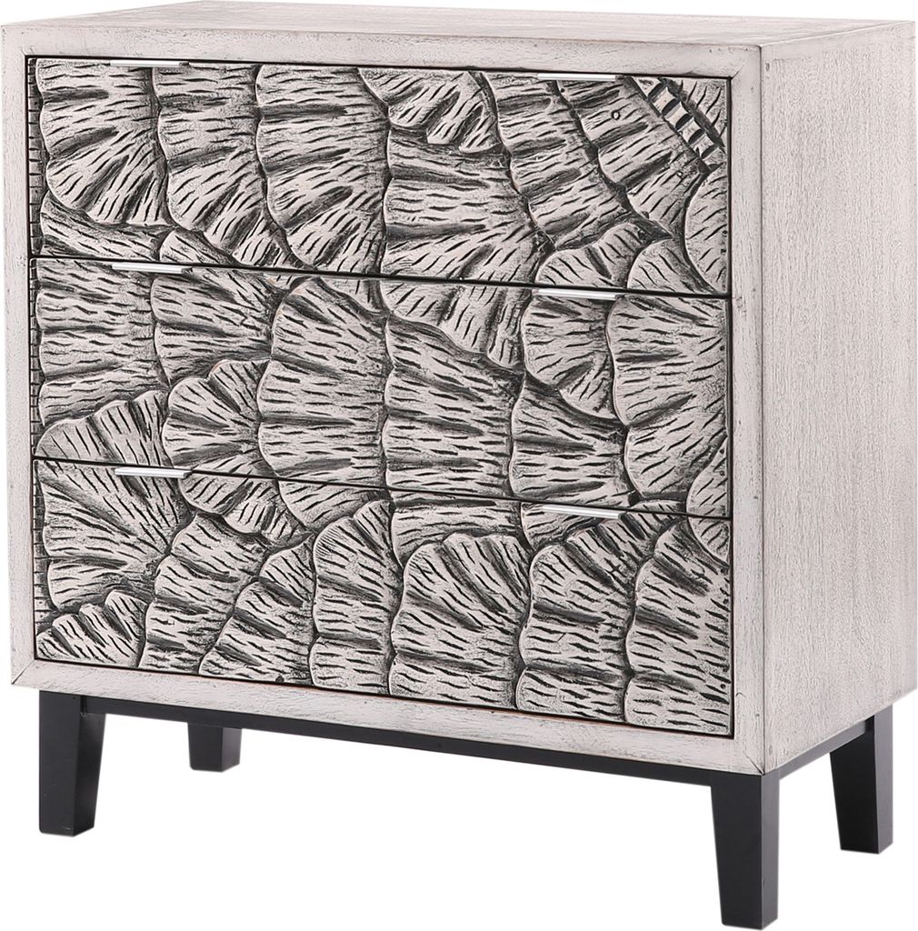 Marrakesch Modern Rustic Kommode mit Schubladen aus Holz 80cm | Abstract-Art kleines Sideboard Komode Adalar für stilvolle Aufbewahrung & Boho Dek...