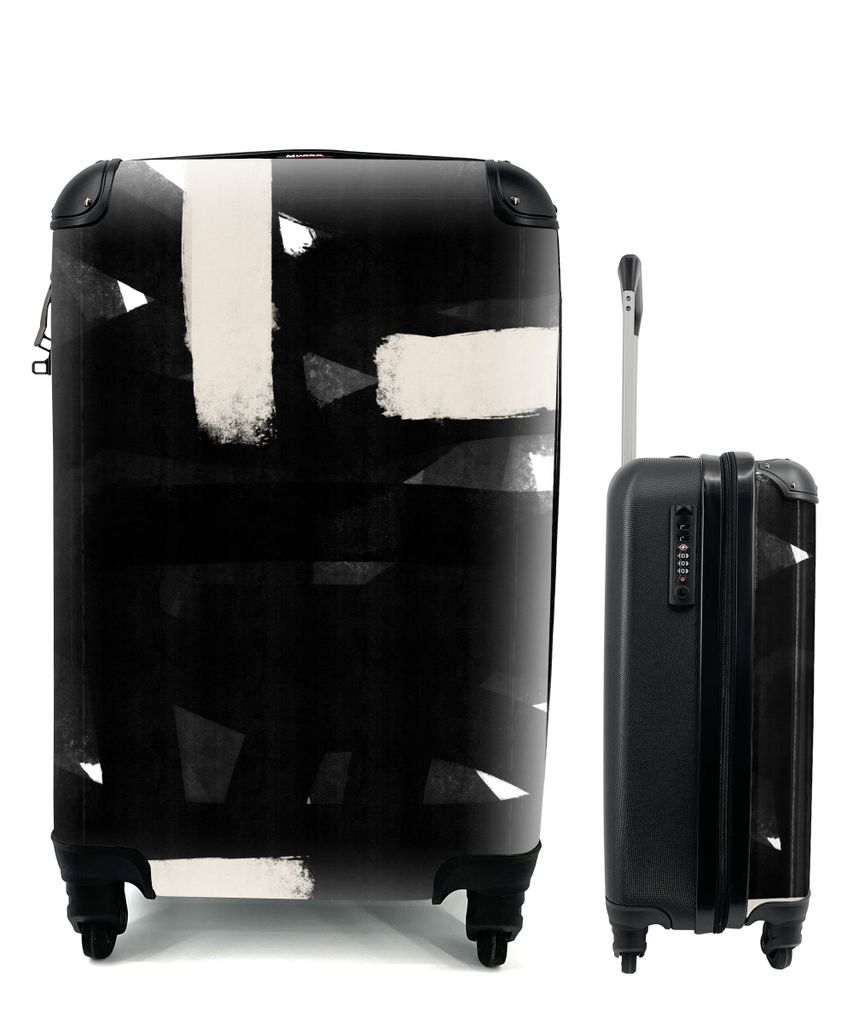 MuchoWow Koffer Handgepäck Trolley Rollkoffer Kleine Reisekoffer mit 4 Rollen - Abstrakt - Pastell - Minimalismus - Cabin Size < 55x40x23 cm & 5...