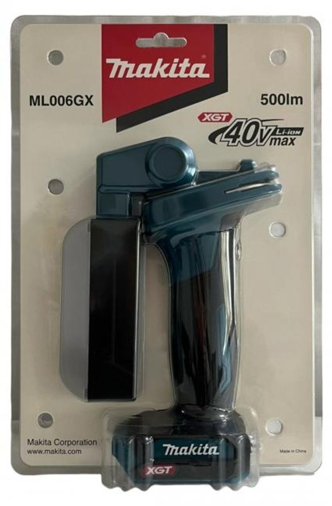 Makita ML006GX, blauw, LED, 1 lamp, 85 mm, 168 mm, 429 mm Productafbeelding 