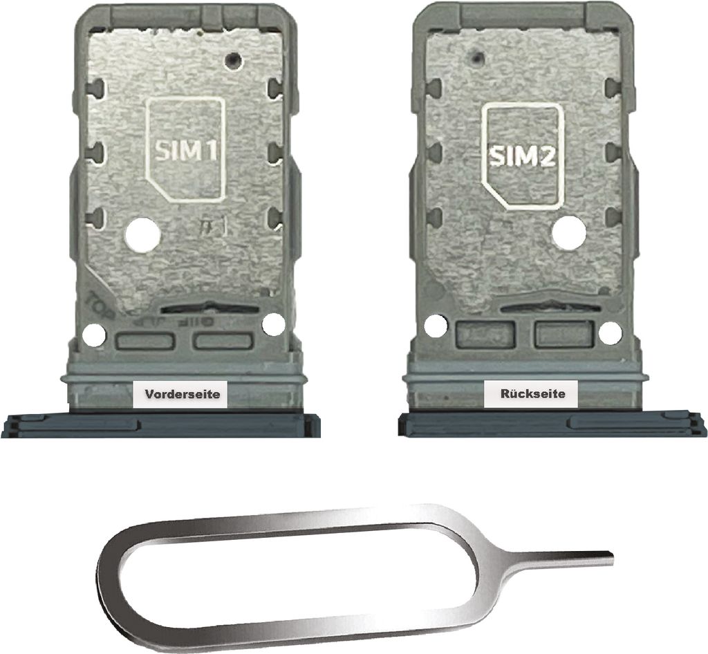 Samsung Galaxy S21 / Plus / Ultra 5G Sim Karten Halter Tray Adapter Fach Stecker Slot + Nadel Dual Navy Blau