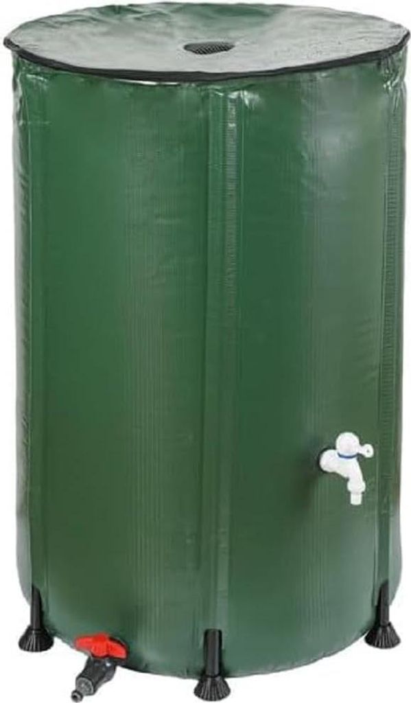 Faltbare Regentonne - 200 l geeignet für draußen - dunkelgrün - PVC - Ø 60 cm