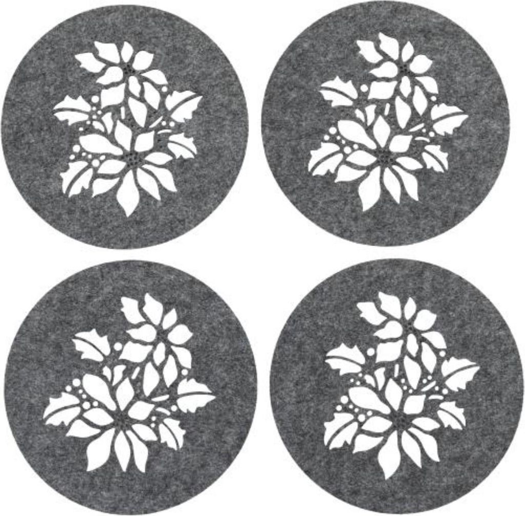 Platzset 4-teilig Filz mit Blumendruck