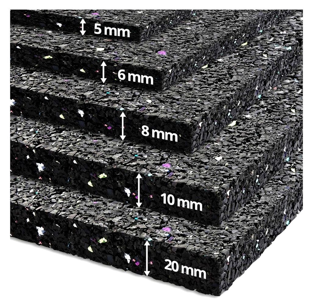 Waschmaschinenmatte gegen Vibrationen, 20 mm dick, Gummi, 125 x 100 cm